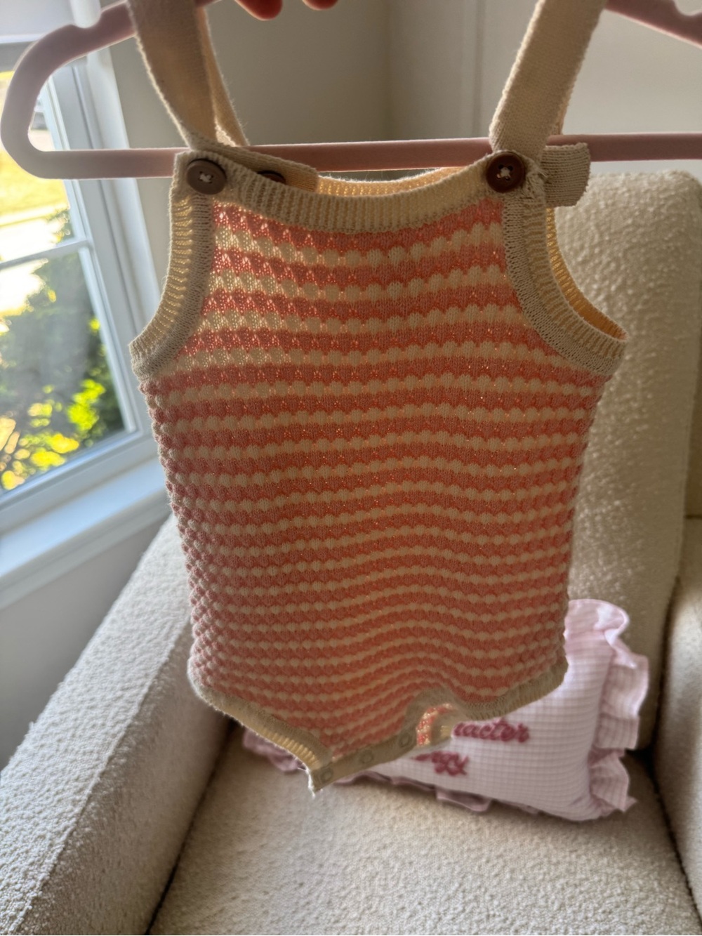 Carter's Pink and Cream Knit One-Piece Bodysuit